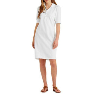 Lauren Ralph Lauren Womens White Collared Shift Short Sleeve Dress Size XS $125