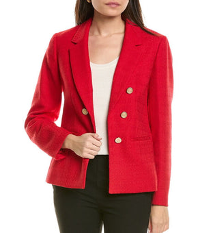 Jones New York womens Tweed Blazer, Size xs, Red MSRP $140