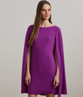 Lauren Ralph Lauren Women's Georgette Cape Dress Purple Size 4 MSRP $195
