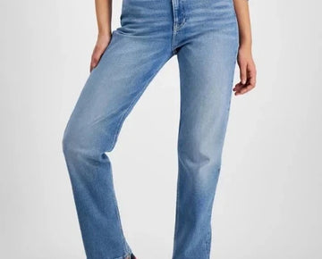 Tommy Hilfiger Women's Blue Julie Straight-Leg Button-Waist Jeans Size 24X28