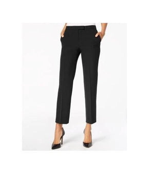 Kasper Ankle Dress Pants Women Black Crepe Tapered Stretch Petite Size 8P $79