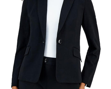 Kasper Womens Collar One-Button Blazer Size PL Black MSRP $80