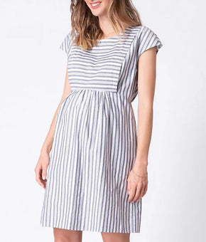 Seraphine Women's Maternity Nursing Dress Gray White Size 2 MSRP $85