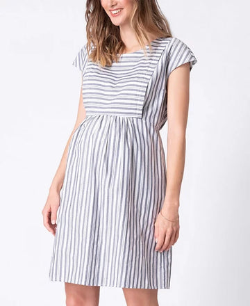 Seraphine Women's Maternity Nursing Dress Gray White Size 2 MSRP $85