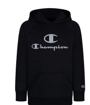 Champions Big Girls Black Glitter C Script Hoodie, Size M