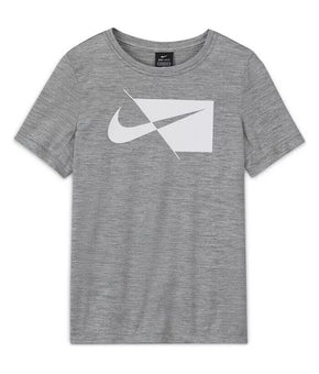 NIKE Big Boys Short-Sleeve Training Top Gray Size L