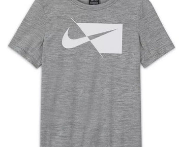 NIKE Big Boys Short-Sleeve Training Top Gray Size L
