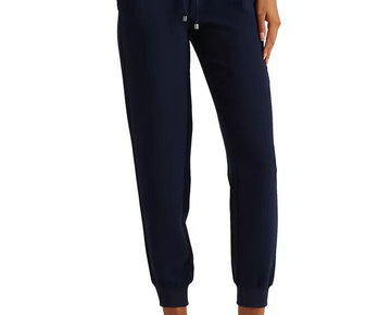 Lauren Ralph Lauren Polyester Crepe Sweatpants Navy Blue Women's Size 16 $145