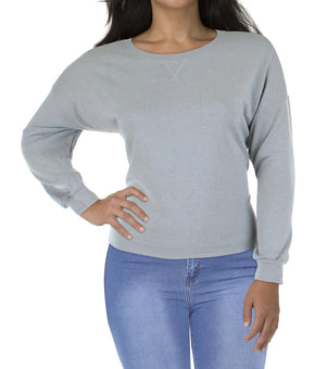 Nike Womens Yoga French Terry Fitness Sweatshirt Size S Gray