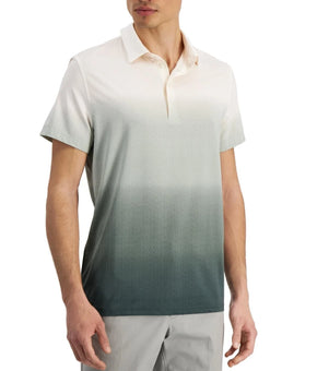 Alfani Polo Shirt Men's Size XL Green Ombre Stretch Novelty Short Sleeve