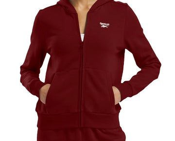 Reebok Women's Fleece Full-Zip Hoodie Brick Red Size XL MSRP $55