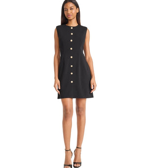 Donna Morgan Women's Round neck Scuba Sleeveless A-Line Dress Black Size 16 $118