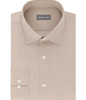 Michael Kors Airsoft Non-Iron Dress Shirt Almond Beige Size 18.5x36/37 MSRP $90