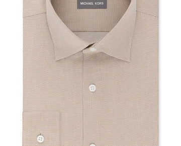 Michael Kors Airsoft Non-Iron Dress Shirt Almond Beige Size 18.5x36/37 MSRP $90