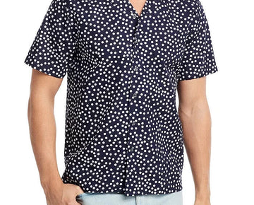 The Men's Store Bloomingdale's Dot Print Camp Shirt Black Size XL MSRP $98