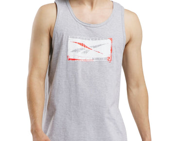 Reebok Men Classic fit Sleeveless Graphic Tank Top Shirt Size L Grey