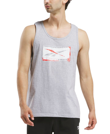 Reebok Men Regular fit Sleeveless Graphic Tank Top Shirt Size XXL Grey Solid