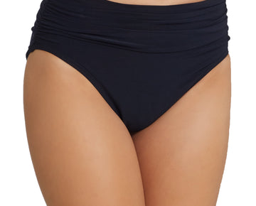 Magicsuit Jersey Shirred Bikini Bottom Swimsuit Black Size 12