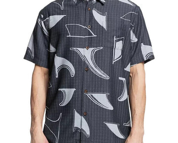 QUIKSILVER Men's Fin Drop Button Down Shirt Gray Size M MSRP $78