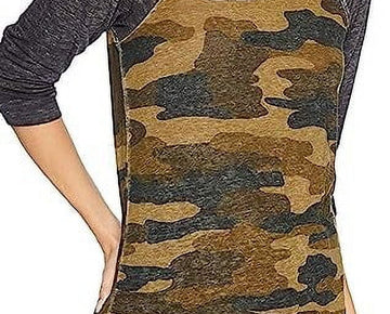 Lucky Brand Womens Camo Basic T-Shirt, Green, Size L