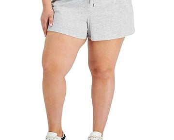 ID Ideology Women's Retro Recycled Drawstring Shorts Gray Plus Size 3X