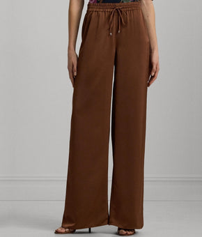 Lauren Ralph Lauren Women's Lightweight Satin Pants Brown Size M MSRP $165