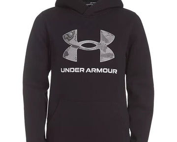 Under Armour Boys' Armour Fleece Logo Hoodie Size 5 Black MSRP $46