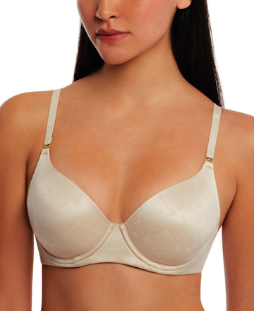 Lauren Ralph Lauren Repeat-Logo T-shirt Bra, 4L0016 Cream Size 34D MSRP $58