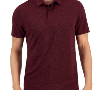 Alfani Mens Regular fit Short Sleeve Polo Shirt Size S Maroon Red Solid MSRP $50