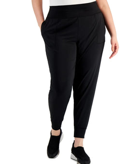 IDEOLOGY Womens Pocketed Skinny Plus Size 2X Jogger Pants Deep Black Polyester