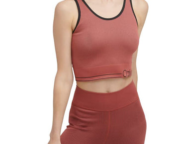 Calvin Klein Performance Women's Medium-Impact Crop Top Brown, Size S