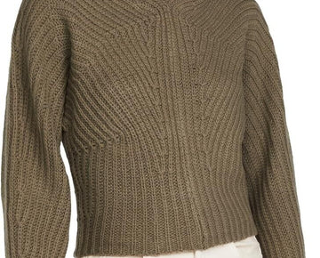 Theory Women's Sculpted Wool Cashmere Sweater Green Olive - Size M MSRP $345