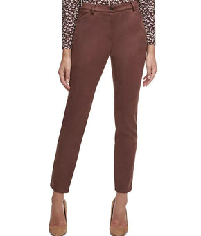 Tommy Hilfiger Women Faux-Suede BERKELEY Ankle Pants NWT Dark Brown Size 8
