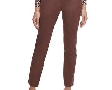 Tommy Hilfiger Women Faux-Suede BERKELEY Ankle Pants NWT Dark Brown Size 8