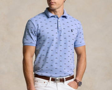 Polo Ralph Lauren Men's Monogram Stretch Polo Shirt Blue Size XS MSRP $125