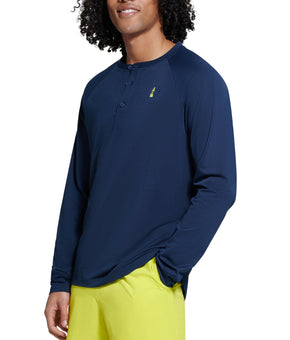 Bass Outdoor Men's Hilltop Long Sleeve Henley Blue Size L