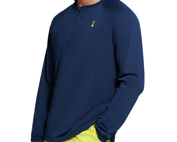 Bass Outdoor Men's Hilltop Long Sleeve Henley Blue Size L