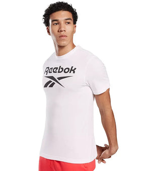 Reebok Men's Stacked Logo Tee White Size L MSRP $25