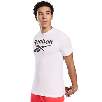 Reebok Men's Stacked Logo Tee White Size L MSRP $25
