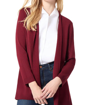 Jones New York Womens Ribbed Trim Knit Cardigan Sweater Red Size M MSRP $90