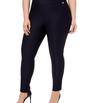 Calvin Klein Womens Plus High Rise Logo Skinny Pants Black Size 1X MSRP $70