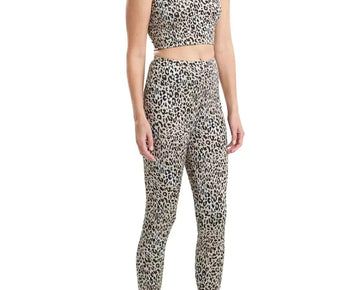 Josie Natori Getaway Animal-Print Cropped Tank Top Black Beige Size XL MSRP $44