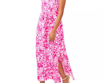 VINCE CAMUTO Printed Cowl Neck Maxi Dress Pink Size Size XXS