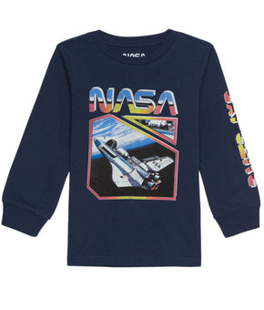 Hybrid Little Boys NASA T-shirt Navy Blue Size 5
