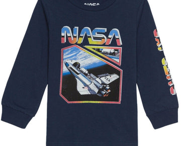 Hybrid Little Boys NASA T-shirt Navy Blue Size 5