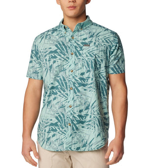 Columbia Men's Rapid Rivers Printed Short Sleeve Shirt Green Size S MSRP $50