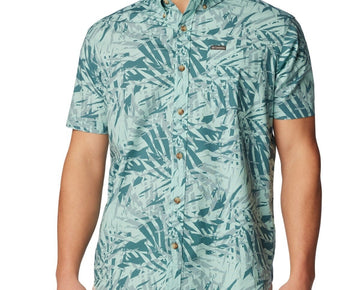 Columbia Men's Rapid Rivers Printed Short Sleeve Shirt Green Size S MSRP $50