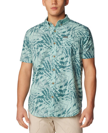 Columbia Men's Rapid Rivers Printed Short Sleeve Shirt Green Size S MSRP $50