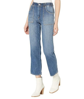 HUDSON Jeans Remi High Rise Straight Elastic Waistband Blue Size 32 MSRP $195