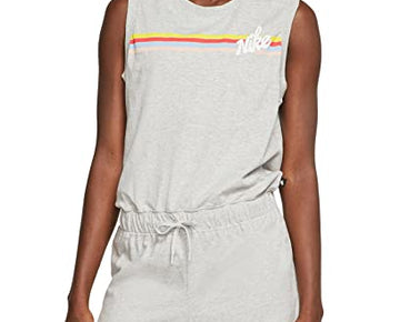 Nike NSW Print Romper Graphic Grey Heather/Night Silver/White Womens Jumpsuit XS